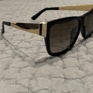 Gucci Black & Gold Sunglasses - Women's
